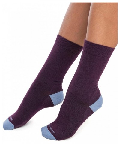 Women's Lifestyle Fine Gauge Crew Socks Nightshade/Kyanite $11.05 Activewear