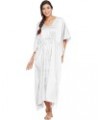 Gypsie Blu Women Plus Size Kaftan Maxi Dress Kimono Long Caftan Casual Satin Nightdress Ladies Nighty White $11.28 Swimsuits