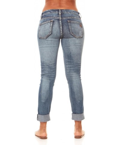 Women's Fray Hem Skinny Distressed Ripped Juniors Plus Classic Blue $12.95 Jeans