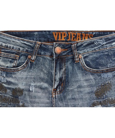 Women's Fray Hem Skinny Distressed Ripped Juniors Plus Classic Blue $12.95 Jeans