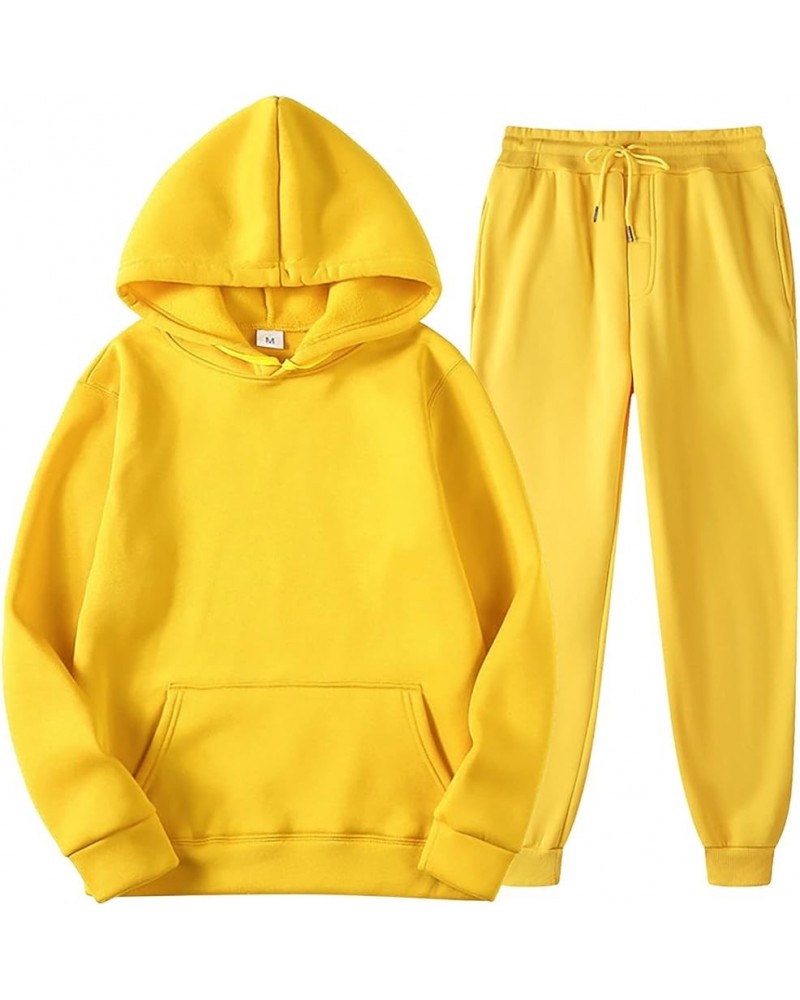 Soft Sweatsuits For Women Set 2 Piece, Sets Outfits Tracksuit Long Sleeve Sweatshirt Drawstring Sweatpants Lounge Yellow $14....