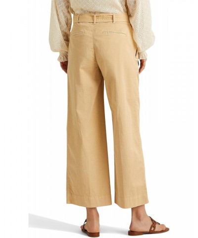 Lauren Ralph Lauren Micro-Sanded Twill Belted Wide-Leg Pants Pale Parchment 12 $22.00 Pants