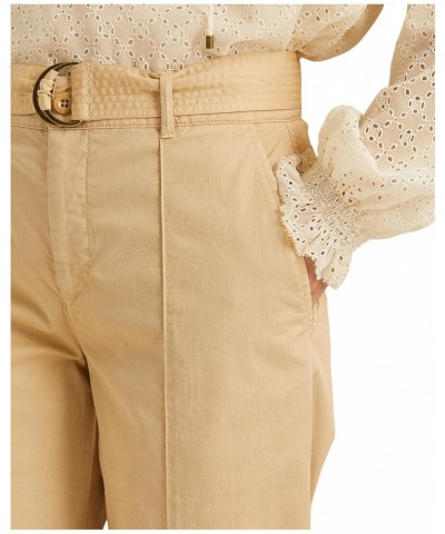 Lauren Ralph Lauren Micro-Sanded Twill Belted Wide-Leg Pants Pale Parchment 12 $22.00 Pants