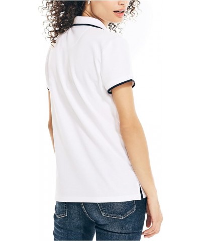 Women's Sustainably Crafted Ocean Split-Neck Polo Bright White $11.66 Shirts