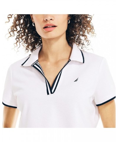 Women's Sustainably Crafted Ocean Split-Neck Polo Bright White $11.66 Shirts