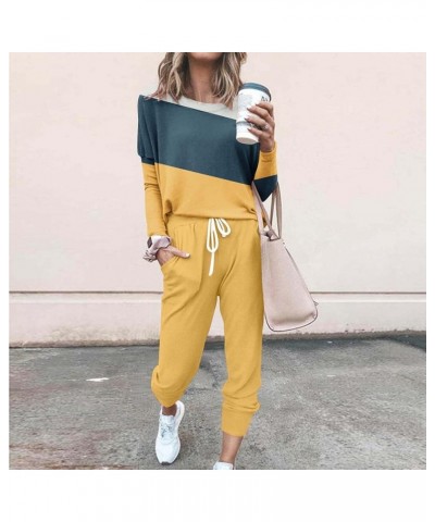 2 Piece Sweatsuits for Women Fall Clothes Leisure Long Sleeve Tops Sweatpants Lounge Travel Outfits Jogger Sets Track Suits B...