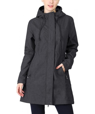 Women's Softshell Long Jacket with Hood Fleece Lined Windproof Warm up Waterproof Windbreaker Style 1-darkgrey Melange $35.09...