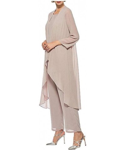 Women's Chiffon Pants Suits 3 Pieces Mother of The Bride Wedding Party Outfit Evening Dress Lavender $27.30 Suits