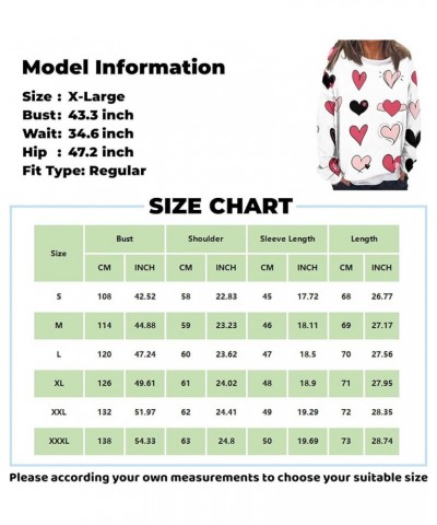 Sweatshirt for Women Fashionable Long Sleeved Valentine's Day Love Printed Round Neck Hoodie Top 2-light Pink $12.25 Hoodies ...