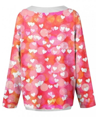 Sweatshirt for Women Fashionable Long Sleeved Valentine's Day Love Printed Round Neck Hoodie Top 2-light Pink $12.25 Hoodies ...