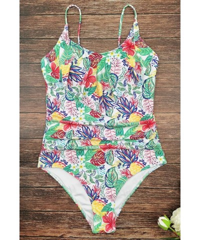 V Neck Ruffle One Piece Swimsuit Ladies Floral Print Sexy Belt Bathing Suit Tie Back Swimwear Print6046 $12.21 Swimsuits