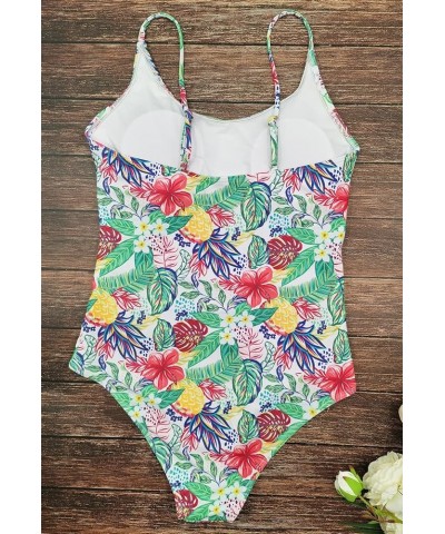 V Neck Ruffle One Piece Swimsuit Ladies Floral Print Sexy Belt Bathing Suit Tie Back Swimwear Print6046 $12.21 Swimsuits