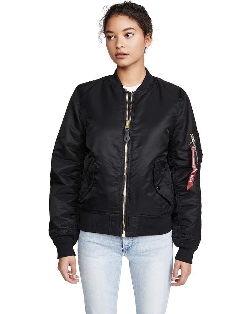 Women's MA-1 Flight Jacket Black $88.15 Jackets