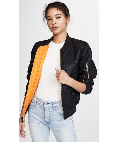 Women's MA-1 Flight Jacket Black $88.15 Jackets