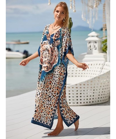 Women Over Sized Caftans Turkish Caftan Ethnic Print Plus Size Muslim Kaftans A16 $13.95 Swimsuits