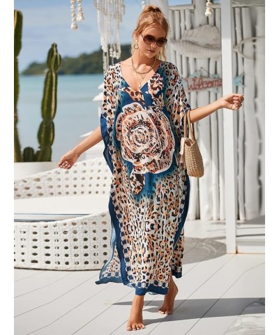 Women Over Sized Caftans Turkish Caftan Ethnic Print Plus Size Muslim Kaftans A16 $13.95 Swimsuits