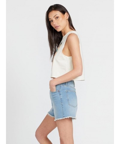 Women's Stone Step High Rise Denim Short Blue Drift $17.02 Shorts