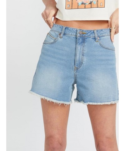 Women's Stone Step High Rise Denim Short Blue Drift $17.02 Shorts