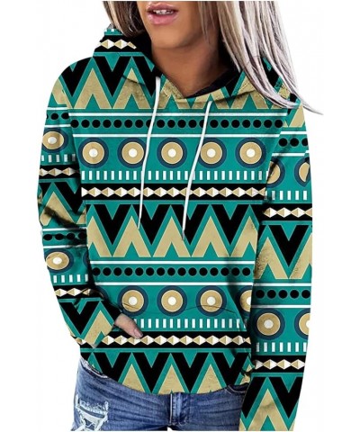 Western Outfit For Women Long Sleeve Southwestern Embroidered Oversized Pullover Hoodie Drawstring 2022 Fall Clothes Green 31...