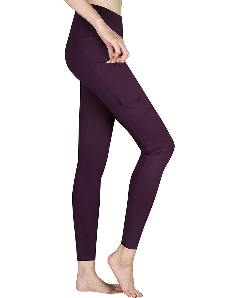 High Waist Out Pocket Yoga Pants Tummy Control Workout Running 4 Way Stretch Power Yoga Leggings L81903-wine $11.59 Activewear