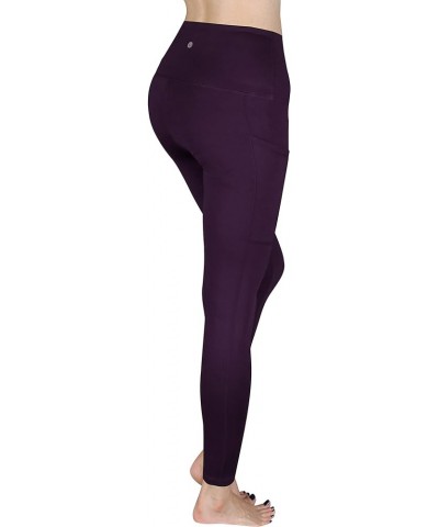 High Waist Out Pocket Yoga Pants Tummy Control Workout Running 4 Way Stretch Power Yoga Leggings L81903-wine $11.59 Activewear