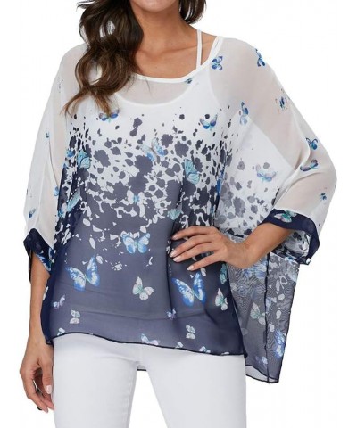 Women Chiffon Blouse Floral Batwing Sleeve Beach Cover Up Loose Tunic Shirt Tops¡­ 4348 $10.08 Swimsuits