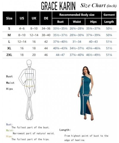 One Shoulder Long Formal Dresses for Women Evening Party Slit Ruched Bodycon Maxi Dress Wedding Prom Dress Green $13.02 Dresses