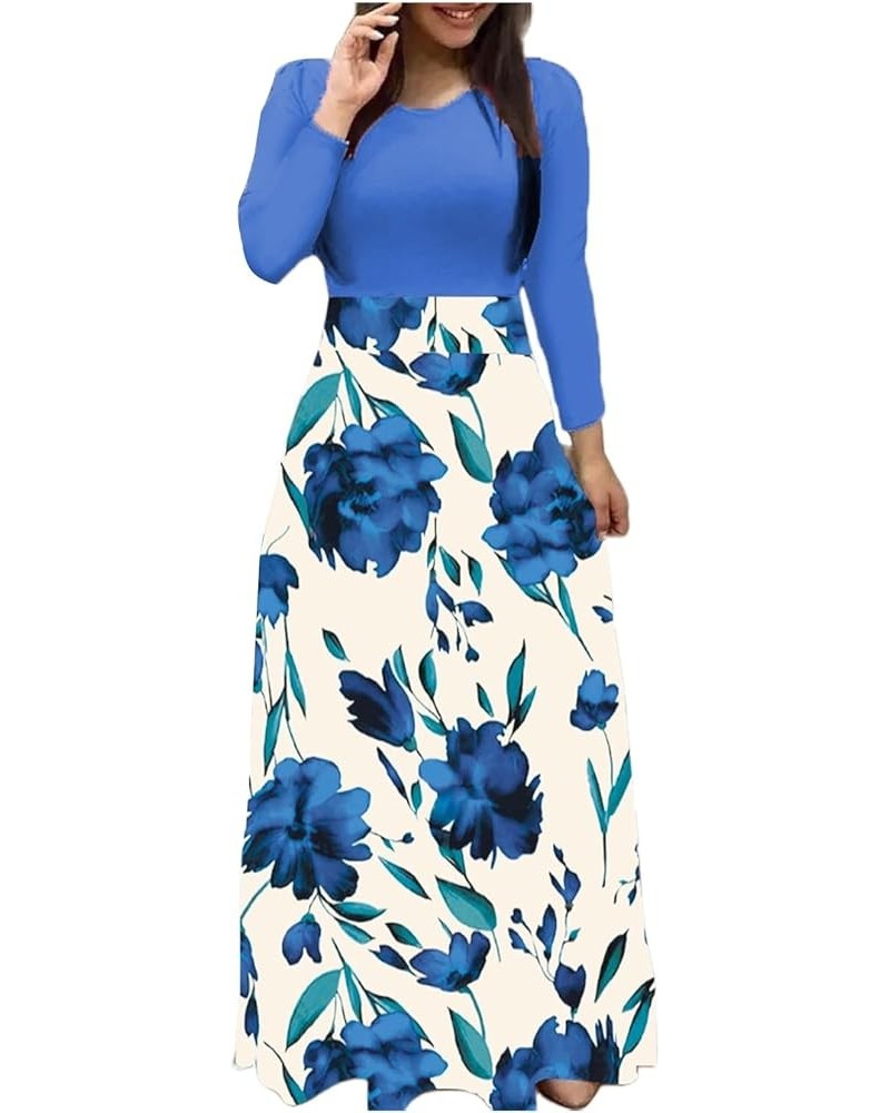 Women's Maxi Dresses Floral Vintage Elegant Long Dress Tunic Waisted Sundress Winter Casual Slim Fit Midi Dress C-15 $8.24 Dr...