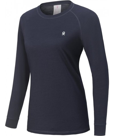 Women's Wool Base Layer,Lightweight Thermal Underwear Tops Winter Long Sleeve Shirts, Quick Dry Wicking Tops Navy Blue $16.19...