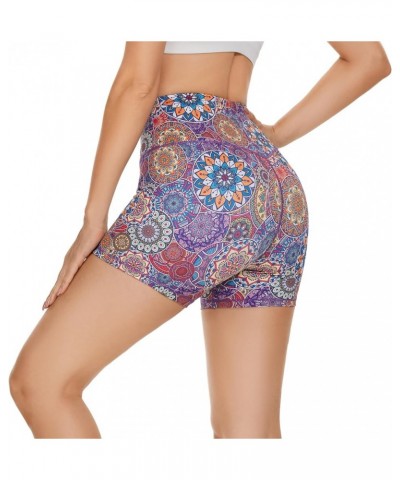 Yoga Shorts for Women, High Waist Biker Shorts, Tummy Control Workout Short with Side Pockets 5" Mandala $9.17 Activewear