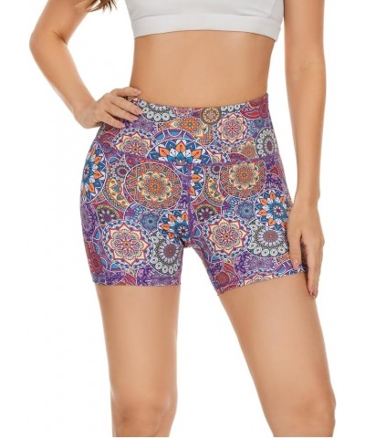 Yoga Shorts for Women, High Waist Biker Shorts, Tummy Control Workout Short with Side Pockets 5" Mandala $9.17 Activewear