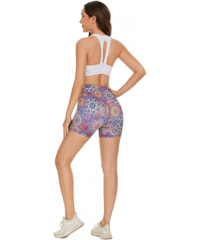 Yoga Shorts for Women, High Waist Biker Shorts, Tummy Control Workout Short with Side Pockets 5" Mandala $9.17 Activewear