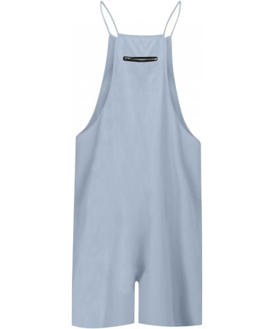 Rompers Shorts For Women Dressy Summer Strap Floral Petite Length Casual Jumpsuits Overalls with Pockets Zly A-light Blue $9....