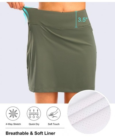 Golf Skorts Skirts for Women with Zipper Pockets High Waisted Tennis Skirt Athletic Skort for Women Running Workout Sage $17....