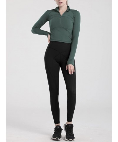 Women's Athletic Half Zip Pullover Sweatshirt Workout Top Crop Quarter Zip Pullover Yoga Running Jackets A-green $20.24 Activ...