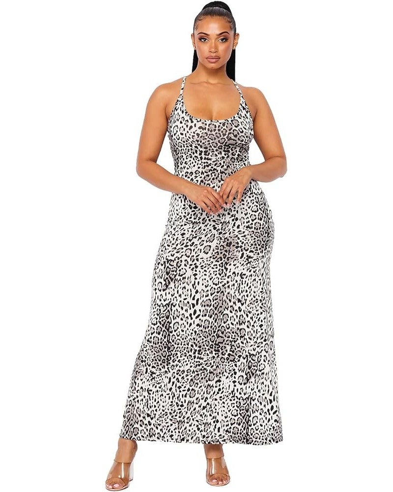 Womens Fashion Print & Solid Side Pockets Open Back Sexy T Straps Sleeveless Tube Top Maxi Dress An $11.04 Dresses