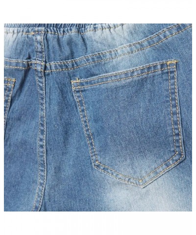 Trousers Waisted Up Pants Jeans Mid Women’s Poket Lace Denim Casual Women's Jeans on Pant Women Light Blue $10.31 Jeans