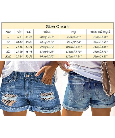 Jean Shorts Womens Stretchy Bermuda Shorts Petite Length Frayed Hem Summer Shorts Trendy Party Shorts 87-blue $9.24 Shorts