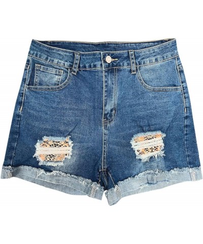 Jean Shorts Womens Stretchy Bermuda Shorts Petite Length Frayed Hem Summer Shorts Trendy Party Shorts 87-blue $9.24 Shorts