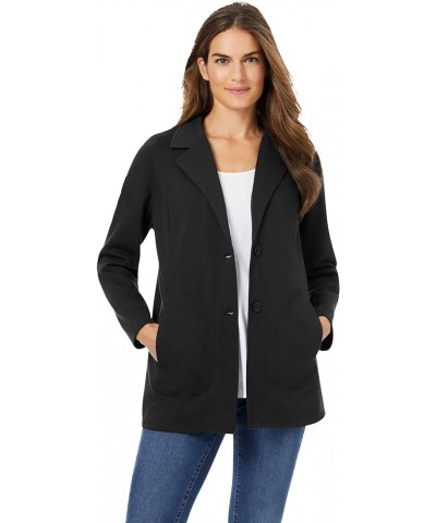 Plus Size Knit Blazer Oversized Work & Casual Black $20.41 Blazers