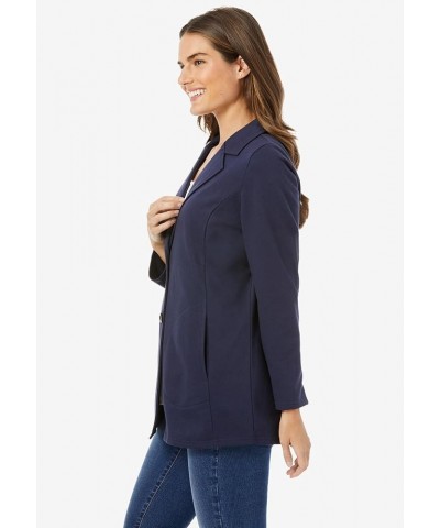 Plus Size Knit Blazer Oversized Work & Casual Black $20.41 Blazers