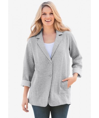 Plus Size Knit Blazer Oversized Work & Casual Black $20.41 Blazers