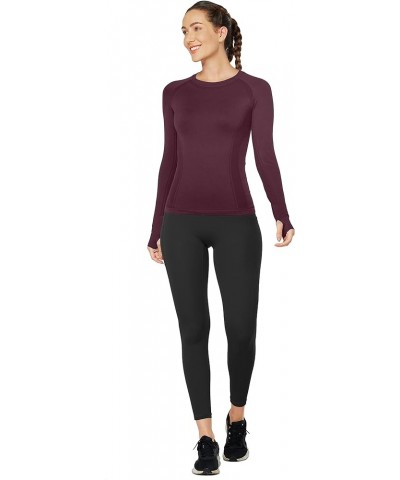 Workout Shirts for Women Long Sleeve, Workout Tops for Women, Quick Dry Gym Athletic Tops,Seamless Yoga Shirts Dark Red $18.4...