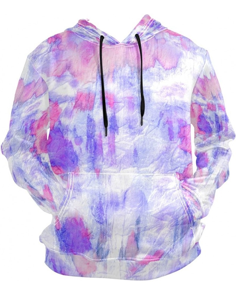 Rainbow Bisexual Pride Color Style Hoodie for Unisex Pullover Adult Long Sleeves Casual Thin Clothing Tie Dye Purple Blue $16...