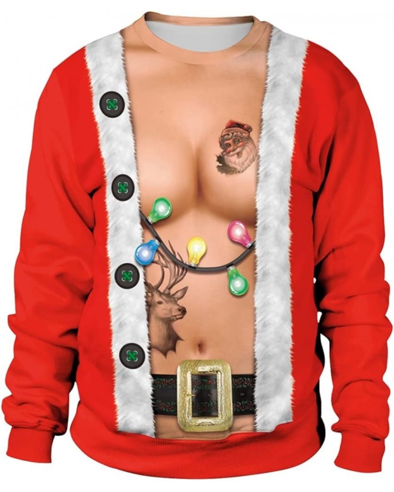 Ugly Christmas Sweater for Women Men Couples Unisex's Funny 3D Printed Crewneck Plus Size Pullover Sweatshirts Christmas E $1...