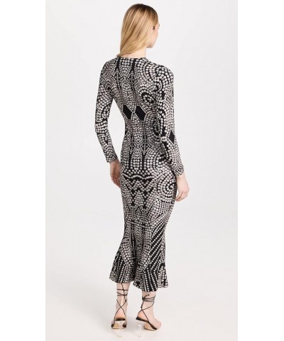 Women's Long Sleeve Crew Fishtail Dress Studs $83.04 Dresses