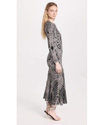 Women's Long Sleeve Crew Fishtail Dress Studs $83.04 Dresses