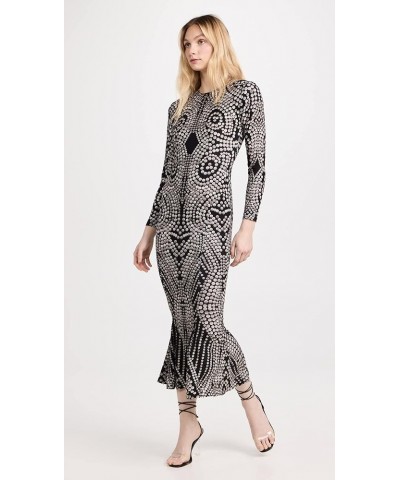 Women's Long Sleeve Crew Fishtail Dress Studs $83.04 Dresses