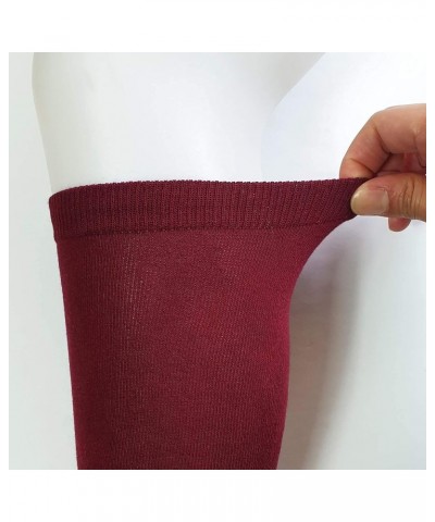 Women’s Knee High Socks, Combed Cotton (86%), Non-Slip, Stretch, Adjusted Calf, Soft, Non See Through (Size 5-9) Burgundy $8....