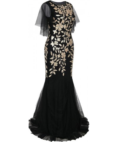 Women's Evening Dress 1920s Sequin Mermaid Hem Maxi Long Formal Ball Gown Matte Gold $34.00 Dresses